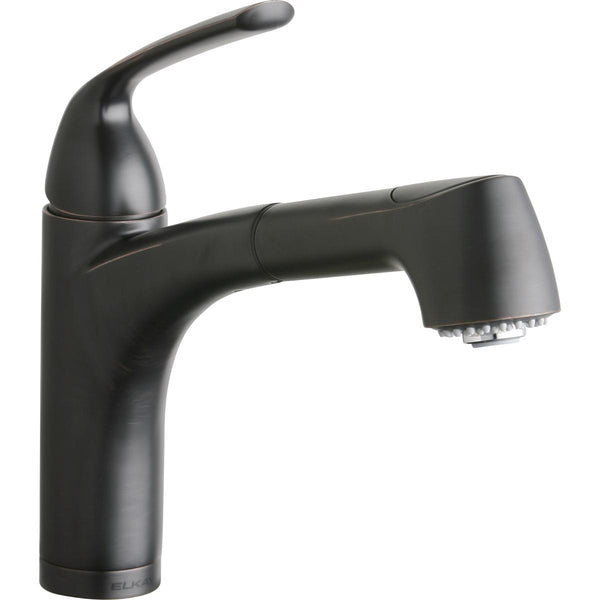 Elkay LKGT1042RB Gourmet Single Hole Bar Faucet Pull-out Spray and Lever Handle Oil Rubbed Bronze