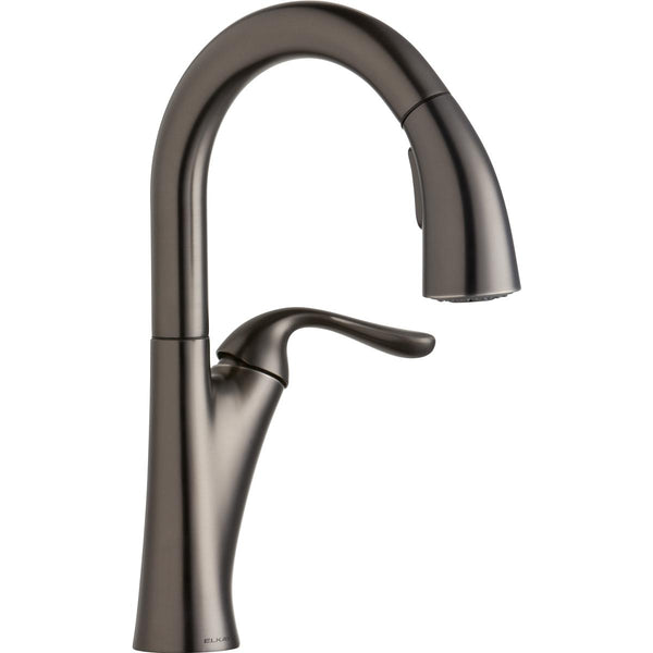 Elkay LKHA4032AS Harmony Single Hole Bar Faucet with Pull-down Spray and Forward Only Lever Handle Antique Steel