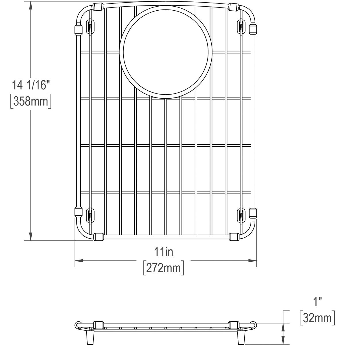 Elkay LKOBG1115SS Stainless Steel 11" x 14-5/8" x 1" Bottom Grid - The Sink Boutique