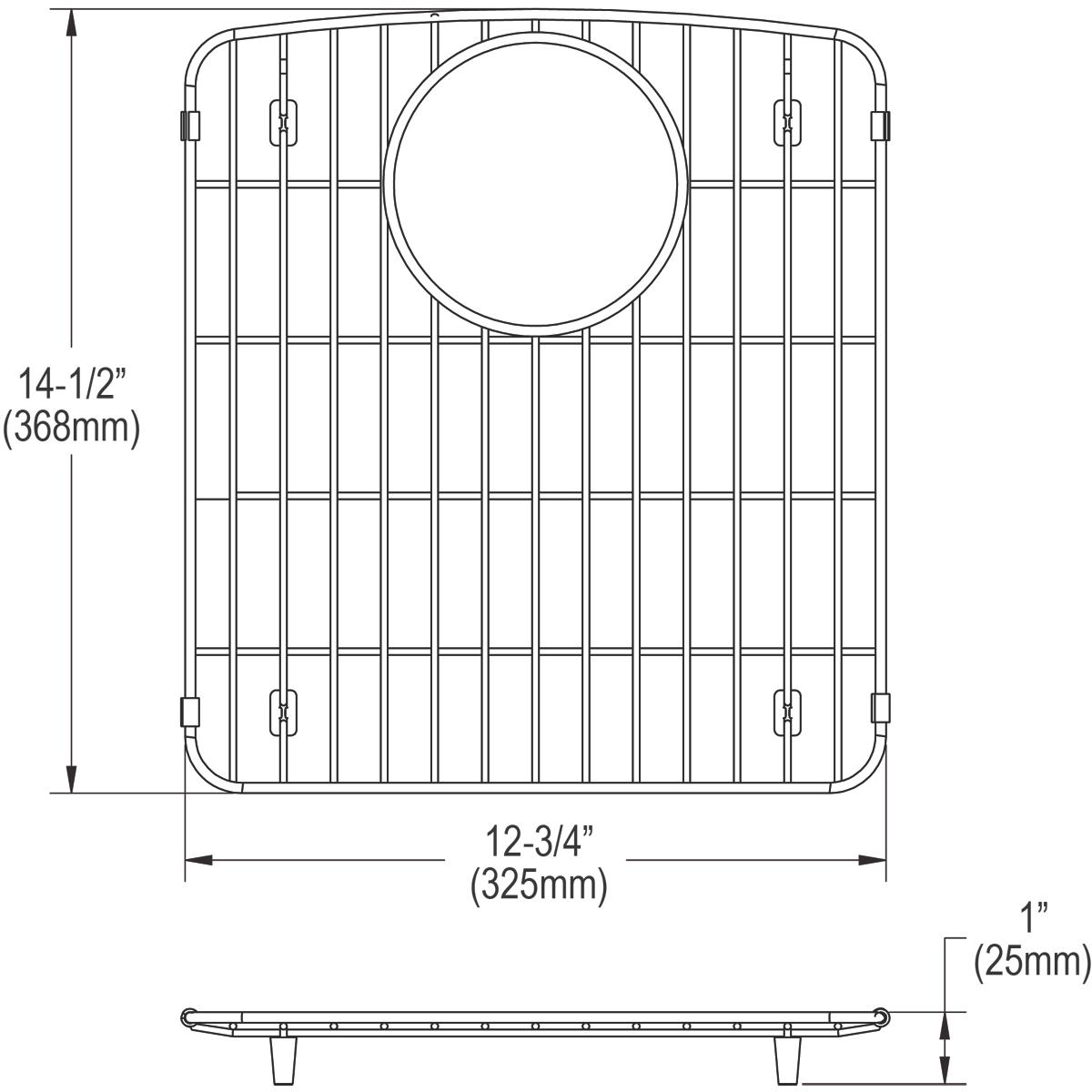 Elkay LKOBG1415SS Stainless Steel 12-3/4" x 14-1/2" x 1" Bottom Grid - The Sink Boutique