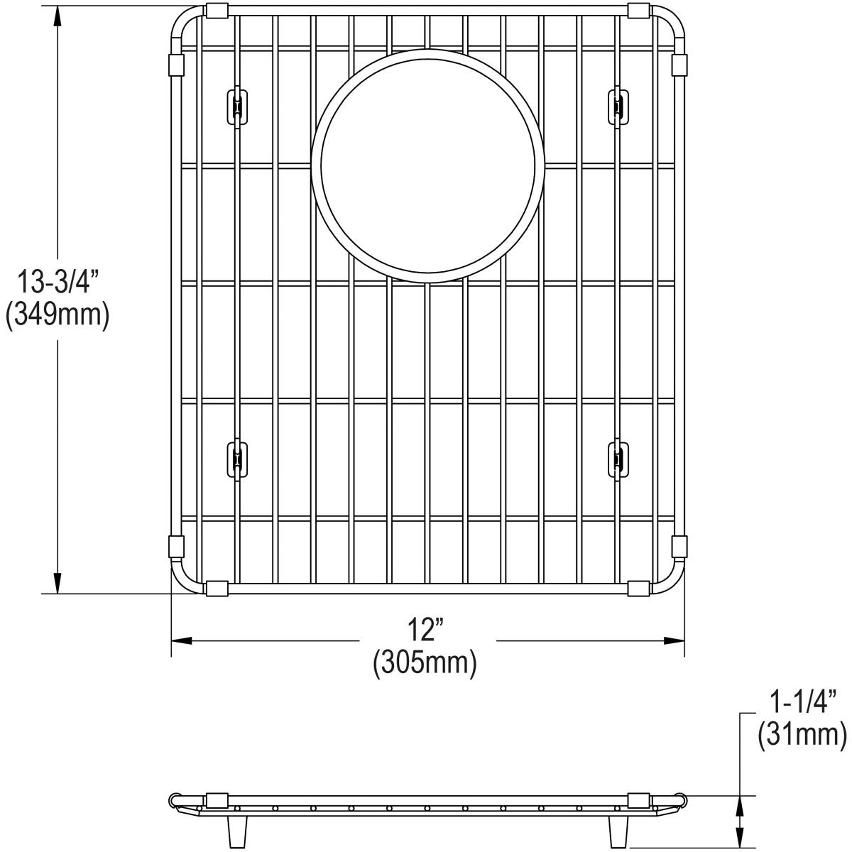 Elkay LKOBG1516SS Stainless Steel 12" x 13-3/4" x 1-1/4" Bottom Grid - The Sink Boutique