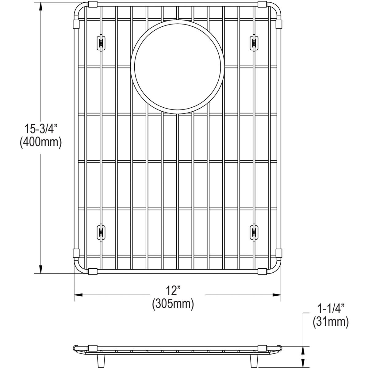Elkay LKOBG1518SS Stainless Steel 12" x 15-3/4" x 1-1/4" Bottom Grid - The Sink Boutique