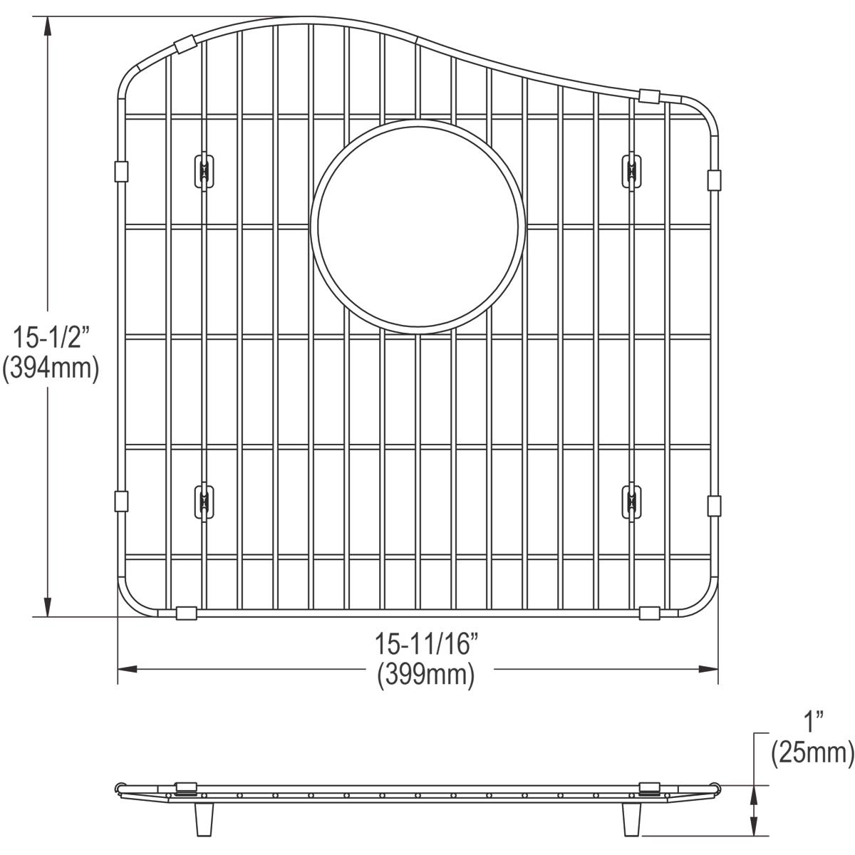Elkay LKOBG1617SS Stainless Steel 15-11/16" x 15-1/2" x 1" Bottom Grid - The Sink Boutique
