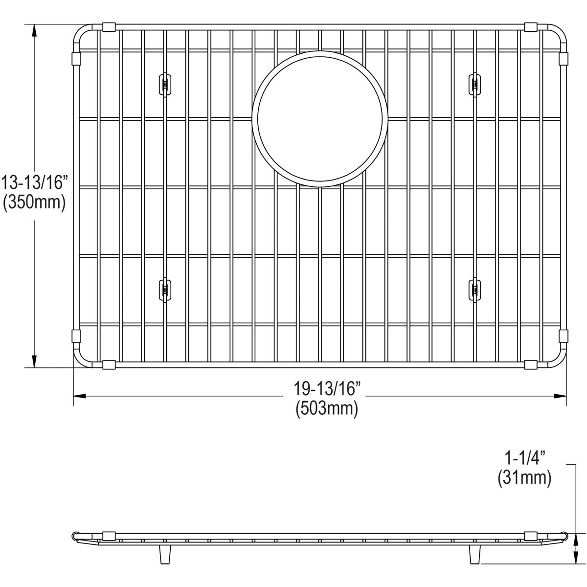 Elkay LKOBG2217SS Stainless Steel 19-13/16" x 13-13/16" x 1-1/4" Bottom Grid - The Sink Boutique