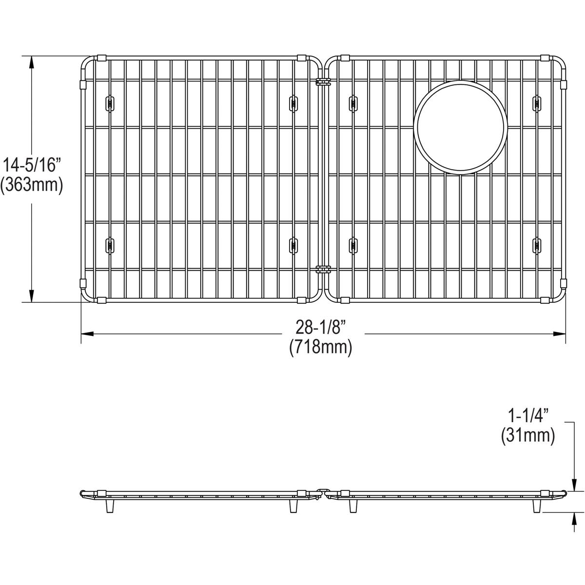Elkay LKOBG3016RSS Stainless Steel 28-1/4" x 14-5/16" x 1-1/4" Bottom Grid - The Sink Boutique