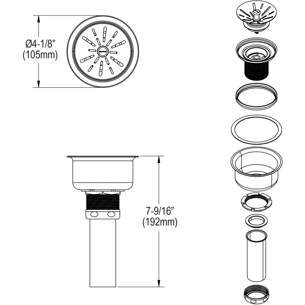 Elkay LKPD1 Perfect Drain Fitting Type 304 Stainless Steel Body, and Strainer - The Sink Boutique