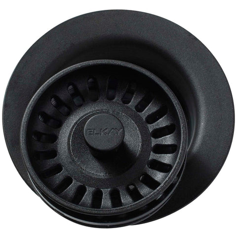 Elkay LKQD35CA Polymer 3-1/2" Disposer Flange with Removable Basket Strainer and Rubber Stopper Caviar