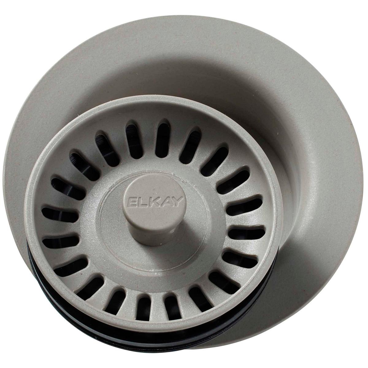 Elkay LKQD35GR Polymer 3-1/2" Disposer Flange with Removable Basket Strainer and Rubber Stopper Greige