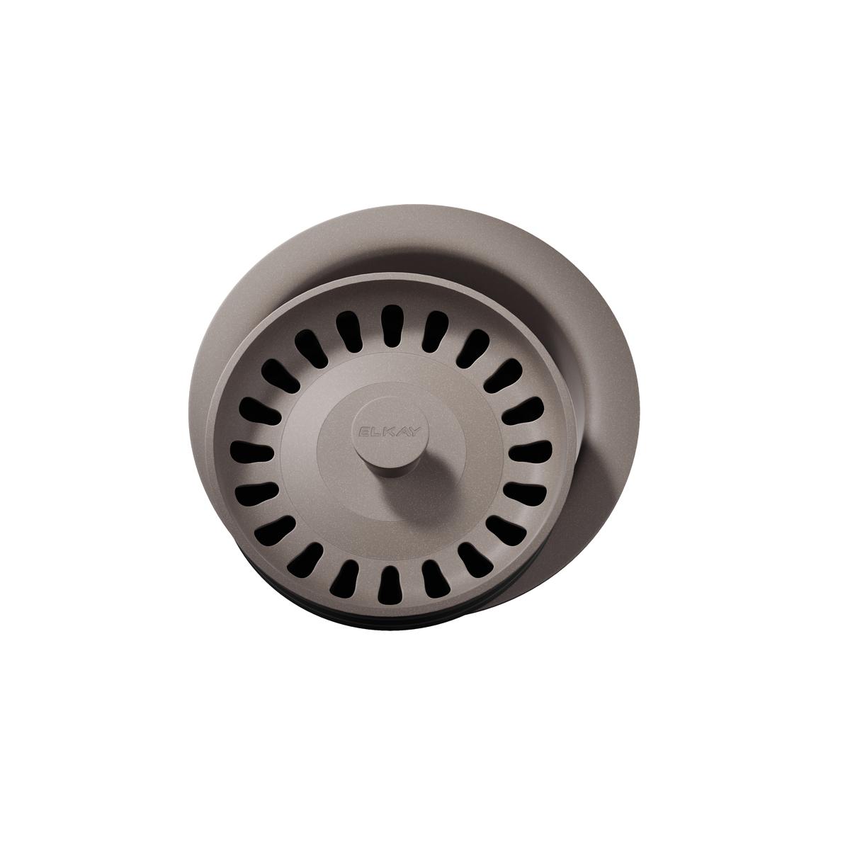 Elkay LKQD35SM Polymer 3-1/2" Disposer Flange with Removable Basket Strainer and Rubber Stopper Silvermist - The Sink Boutique