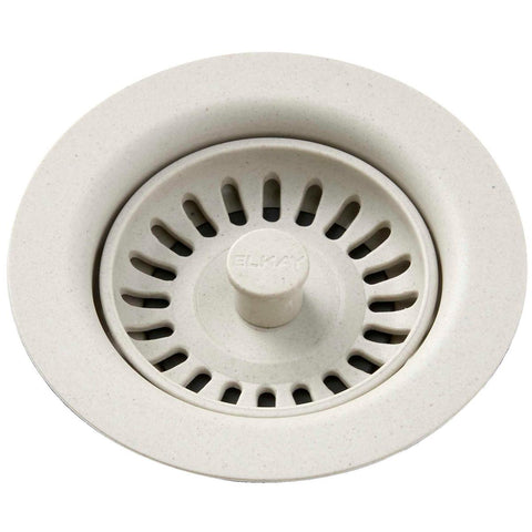 Elkay LKQS35BQ Polymer Drain Fitting with Removable Basket Strainer and Rubber Stopper Bisque