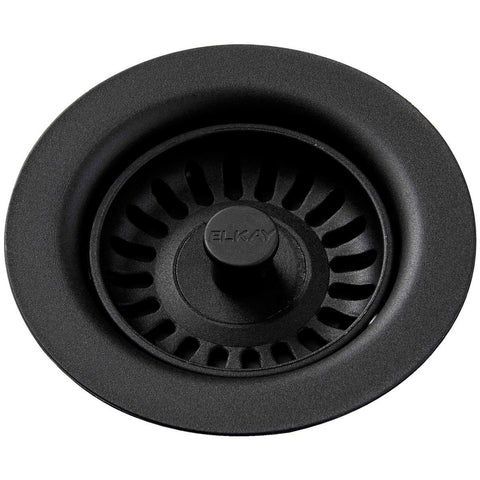 Elkay LKQS35CA Polymer Drain Fitting with Removable Basket Strainer and Rubber Stopper Caviar