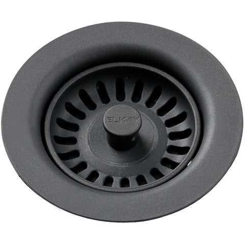Elkay LKQS35CH Polymer Drain Fitting with Removable Basket Strainer and Rubber Stopper Charcoal