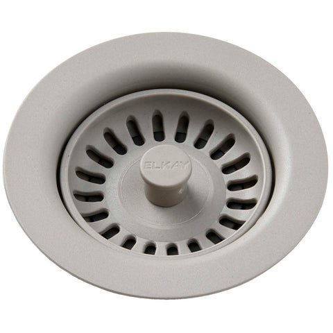 Elkay LKQS35GR Polymer Drain Fitting with Removable Basket Strainer and Rubber Stopper Greige