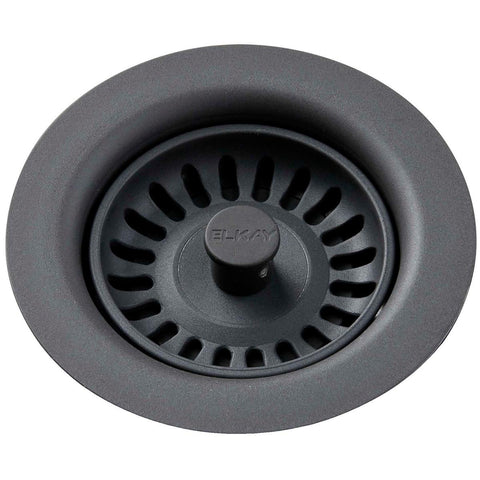 Elkay LKQS35GY Polymer Drain Fitting with Removable Basket Strainer and Rubber Stopper Dusk Gray