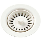 Elkay LKQS35PA Polymer Drain Fitting with Removable Basket Strainer and Rubber Stopper Parchment