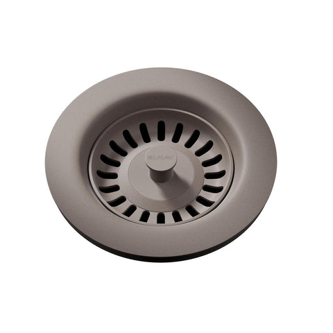 Elkay LKQS35SM Polymer Drain Fitting with Removable Basket Strainer and Rubber Stopper Silvermist - The Sink Boutique