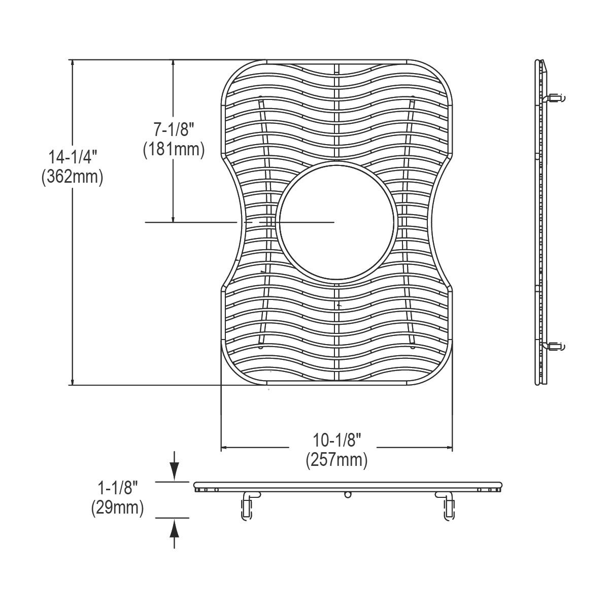 Elkay LKWBG1216SS Stainless Steel 10-1/8" x 14-1/4" x 1-1/8" Bottom Grid - The Sink Boutique
