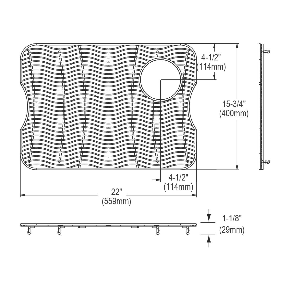 Elkay LKWOBG2317RSS Stainless Steel 22" x 15-3/4" x 1-1/8" Bottom Grid - The Sink Boutique
