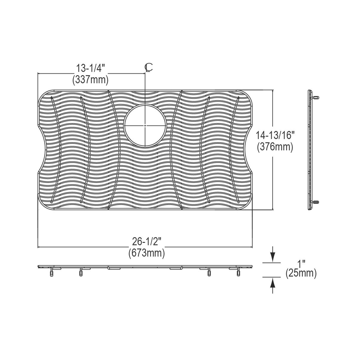 Elkay LKWOBG2816SS Stainless Steel 26-1/2" x 14-13/16" x 1" Bottom Grid - The Sink Boutique