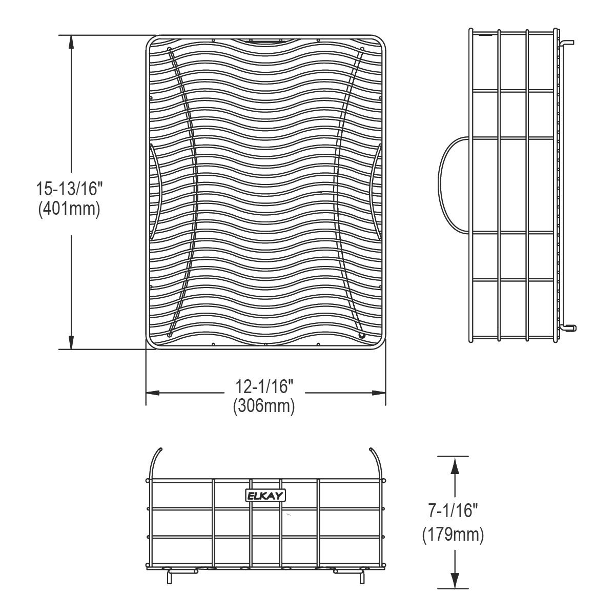 Elkay LKWRB1518SS Stainless Steel 12-1/16" x 15-13/16" x 7-1/16" Rinsing Basket - The Sink Boutique