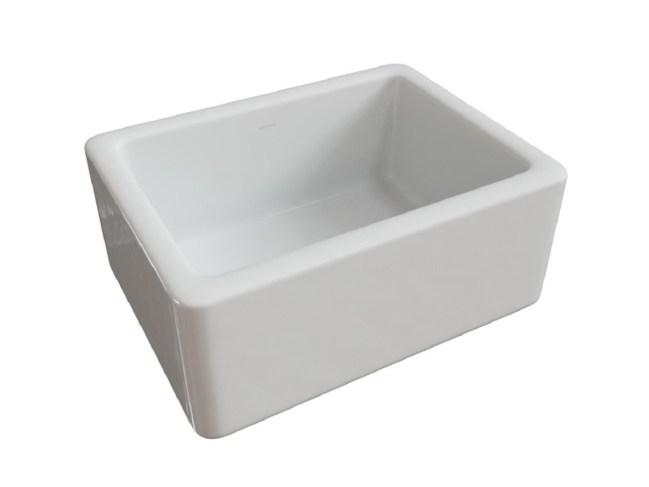 Latoscana 24-IN Fireclay Single Bowl Farmhouse Apron Sink LNR2418W Angled