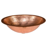 Premier Copper Products 17" Oval Copper Bathroom Sink, Polished Copper, LO17FPC