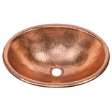 Premier Copper Products 17" Oval Copper Bathroom Sink, Polished Copper, LO17RPC - The Sink Boutique