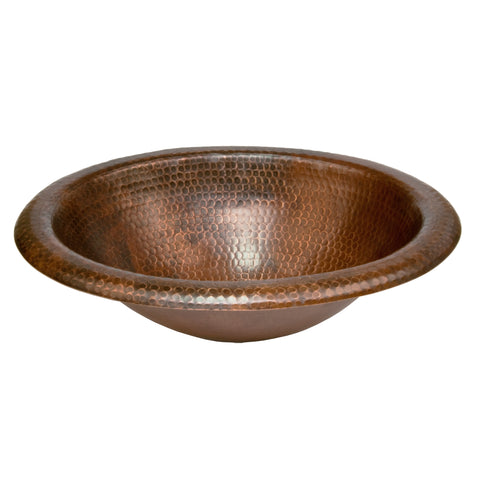 Premier Copper Products 18" Oval Copper Bathroom Sink, Oil Rubbed Bronze, LO18RDB