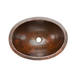 Premier Copper Products 19" Oval Copper Bathroom Sink, Oil Rubbed Bronze, LO19FDB - The Sink Boutique