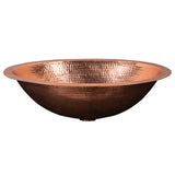 Premier Copper Products 19" Oval Copper Bathroom Sink, Polished Copper, LO19FPC