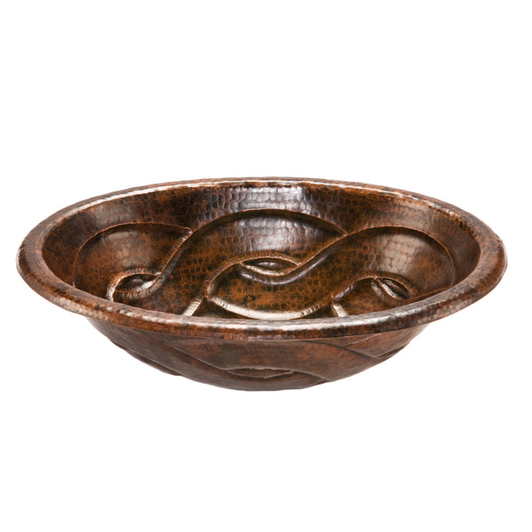 Premier Copper Products 19" Oval Copper Bathroom Sink, Oil Rubbed Bronze, LO19RBDDB