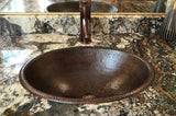 Premier Copper Products 19" Oval Copper Bathroom Sink, Oil Rubbed Bronze, LO19RDB - The Sink Boutique
