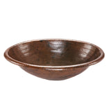 Premier Copper Products 19" Oval Copper Bathroom Sink, Oil Rubbed Bronze, LO19RDB