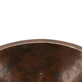 Premier Copper Products 20" Oval Copper Bathroom Sink, Oil Rubbed Bronze, LO20FDB - The Sink Boutique