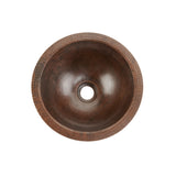 Premier Copper Products 12" Round Copper Bathroom Sink, Oil Rubbed Bronze, LR12FDB - The Sink Boutique