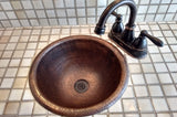 Premier Copper Products 12" Round Copper Bathroom Sink, Oil Rubbed Bronze, LR12RDB - The Sink Boutique