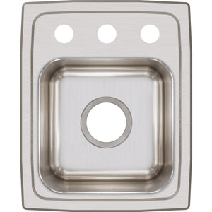 Alternate Image for Elkay Lustertone Classic 13" Stainless Steel Kitchen Sink, 18 Gauge, Lustrous Satin, 3 Faucet Hole, LR13163