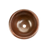 Premier Copper Products 14" Round Copper Bathroom Sink, Oil Rubbed Bronze, LR14RDB - The Sink Boutique