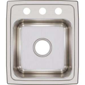 Alternate Image for Elkay Lustertone Classic 15" Stainless Steel Bar Sink, Lustrous Satin, 3 Faucet Hole, LR15173