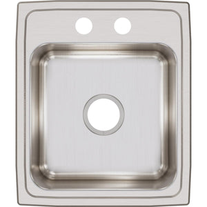 Alternate Image for Elkay Lustertone Classic 17" Stainless Steel Kitchen Sink, 18 Gauge, Lustrous Satin, 2 Faucet Hole, LR17202