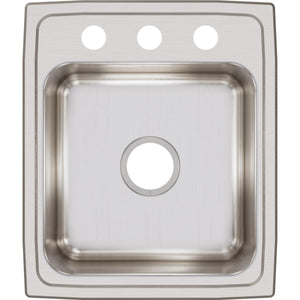 Alternate Image for Elkay Lustertone Classic 17" Stainless Steel Kitchen Sink, 18 Gauge, Lustrous Satin, 3 Faucet Hole, LR17203