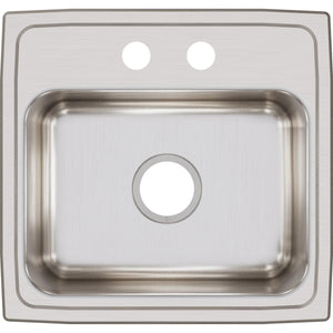 Alternate Image for Elkay Lustertone Classic 19" Stainless Steel Kitchen Sink, Single Bowl, 18 Gauge, Lustrous Satin, 2 Faucet Hole, LR19182