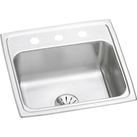 Elkay Lustertone Classic 20" Stainless Steel Kitchen Sink, Lustrous Satin, LR1919PD3