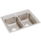 Elkay Lustertone Classic 25" Stainless Steel Kitchen Sink, 50/50 Double Bowl, Lustrous Satin, LR25191 - The Sink Boutique