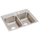 Elkay Lustertone Classic 25" Stainless Steel Kitchen Sink, 50/50 Double Bowl, Lustrous Satin, LR2519MR2 - The Sink Boutique