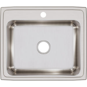Alternate Image for Elkay Lustertone Classic 25" Stainless Steel Kitchen Sink, 18 Gauge, Lustrous Satin, 1 Faucet Hole, LR25211