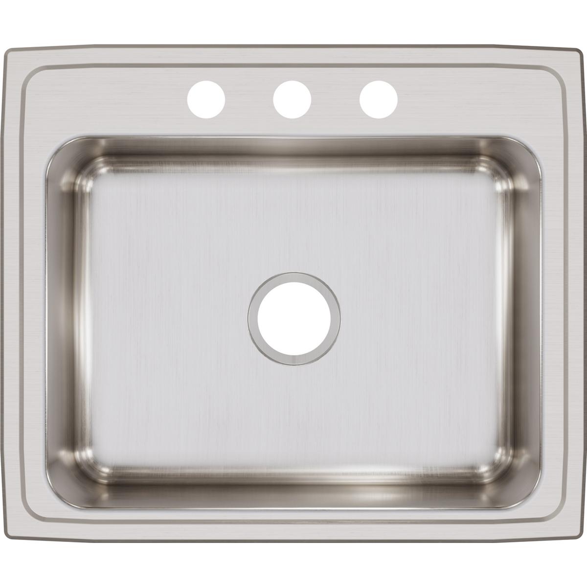 Elkay Lustertone Classic 25" Stainless Steel Kitchen Sink, Lustrous Satin, LR25213
