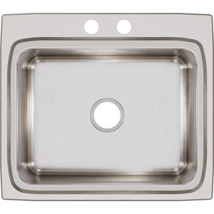 Alternate Image for Elkay Lustertone Classic 25" Stainless Steel Kitchen Sink, 18 Gauge, Lustrous Satin, 2 Faucet Hole, LR25222