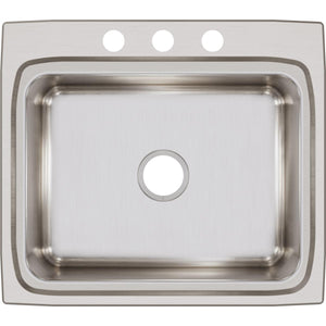 Alternate Image for Elkay Lustertone Classic 25" Stainless Steel Kitchen Sink, 18 Gauge, Lustrous Satin, 3 Faucet Hole, LR25223