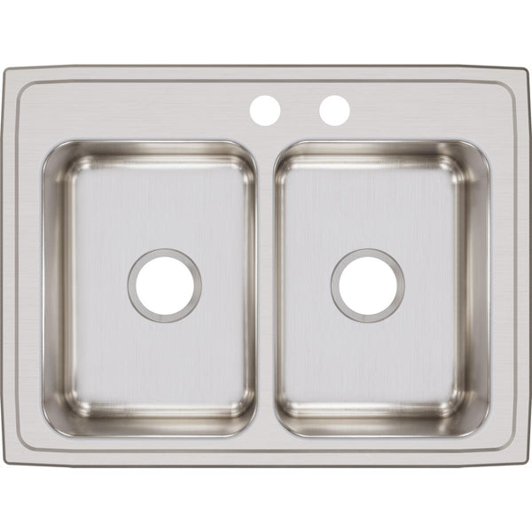 Elkay Lustertone Classic 29" Stainless Steel Kitchen Sink, 50/50 Double Bowl, Lustrous Satin, LR2922MR2